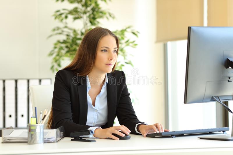 Julie at a computer